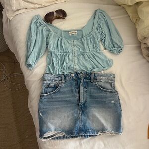 Urban Outfitters light blue crop top
